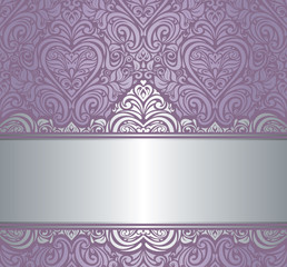 Silver & violet luxury vintage invitation background design