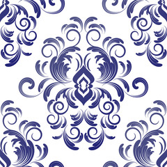 vector seamless backdrop. damask pattern. flower wallpaper