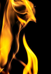 flame fire on black background