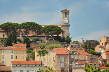 Old city and harbor in Cannes, France - obrazy, fototapety, plakaty