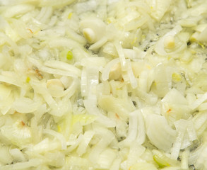 fried onions in a pan