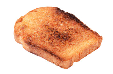 Toast fried closeup isolated on white