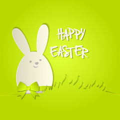 Easter bunny with a bow greeting card