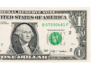 One dollars isolated on white background
