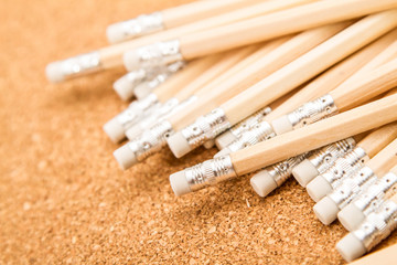 Bunch of wooden pencils.