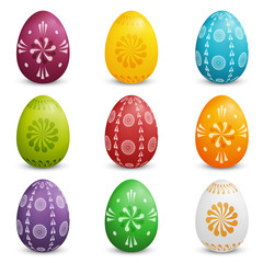 Set of Colored Easter Eggs