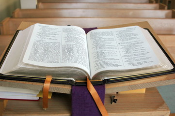Bible in church.