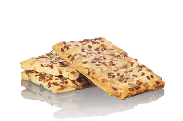 Cookies with seeds isolated on white background