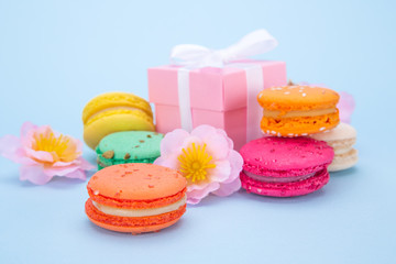 Colorful french macaroons