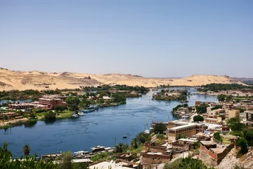Fotobehang Algerije Het leven aan de rivier de Nijl in Egypte