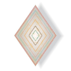 Tribal doddle rhombus with ethnic pattern.