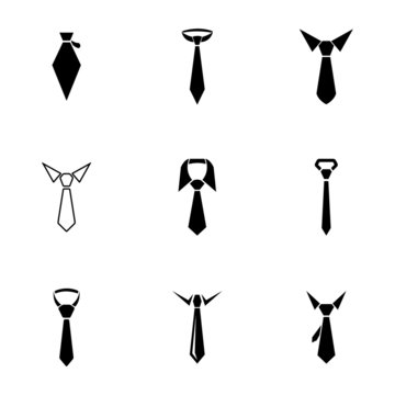 Vector Black Tie Icons Set