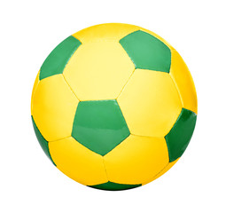 Soccer ball in Brazil's national color
