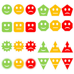 Set of colorful smileys