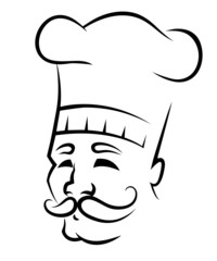 Sketch of a chef with a moustache