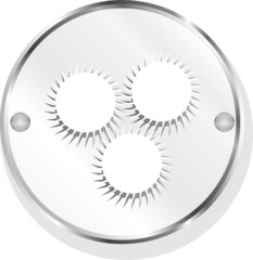 Empty white abstract circles on web button (icon) isolated