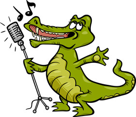 singing crocodile cartoon illustration
