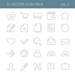 User interface vector icon line art design pack. Lineart style
