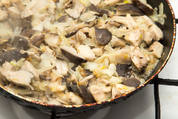 fried mushrooms in a pan
