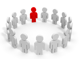 3D people.Meeting. Leader.