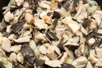 fried mushrooms in a pan