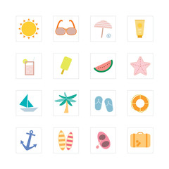 Summer icons set