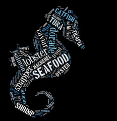 Fototapeta premium Seafood word cloud