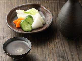 熱燗と漬物