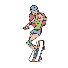 Girl playing sketboard