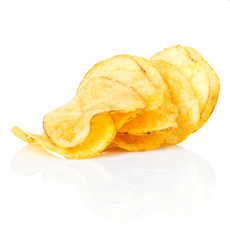 Potato chips isolated
