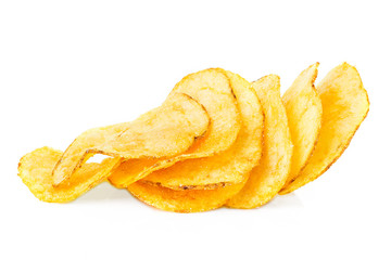 Potato chips isolated