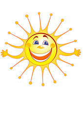 Happy sun cartoon