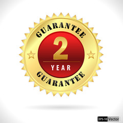gold top quality 2 year guarantee badge- vector eps 10