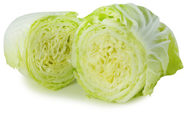 Tasty chinese cabbage. Isolated on a white background.