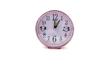 Clock isolated white background