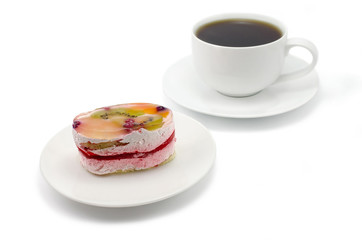 Fruit cake and cup of tea