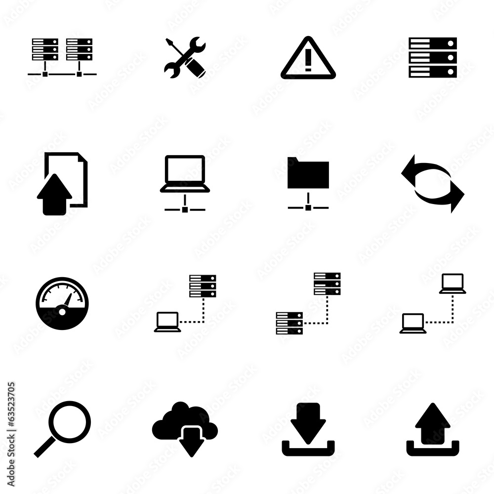 Poster Vector black FTP icon set