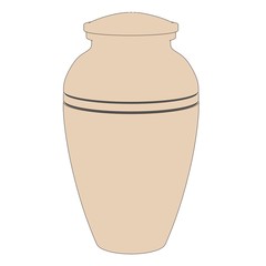 cartoon illustration of urn for ashes