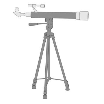 cartoon image of telescope (optical device)