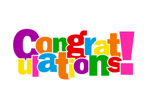 "CONGRATULATIONS!" Letter Collage (card well done achievement)