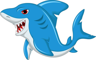 Fototapeta premium shark cartoon smiling