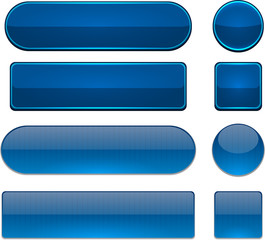 Dark-blue high-detailed modern web buttons.