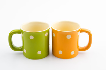 Color mug isolated white background