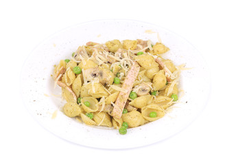 pasta cavatappi with vegetables and sausage