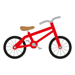 Naklejka premium red bike with wheels, seat and handlebar