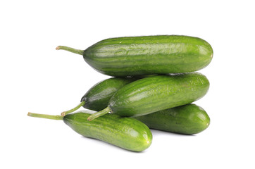 close up of Five cucumbers