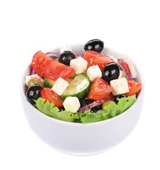 Greek salad in plate.