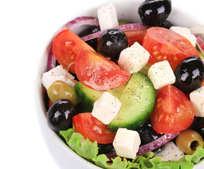 Greek salad in plate.