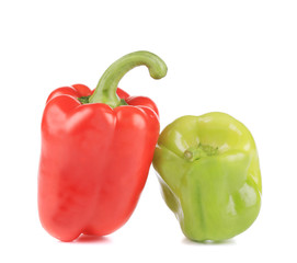 Obraz na płótnie Canvas Read and green fresh peppers.