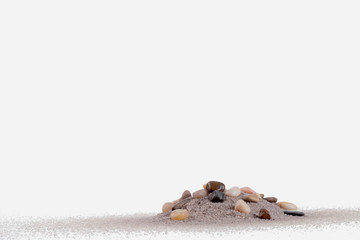 stones and sand